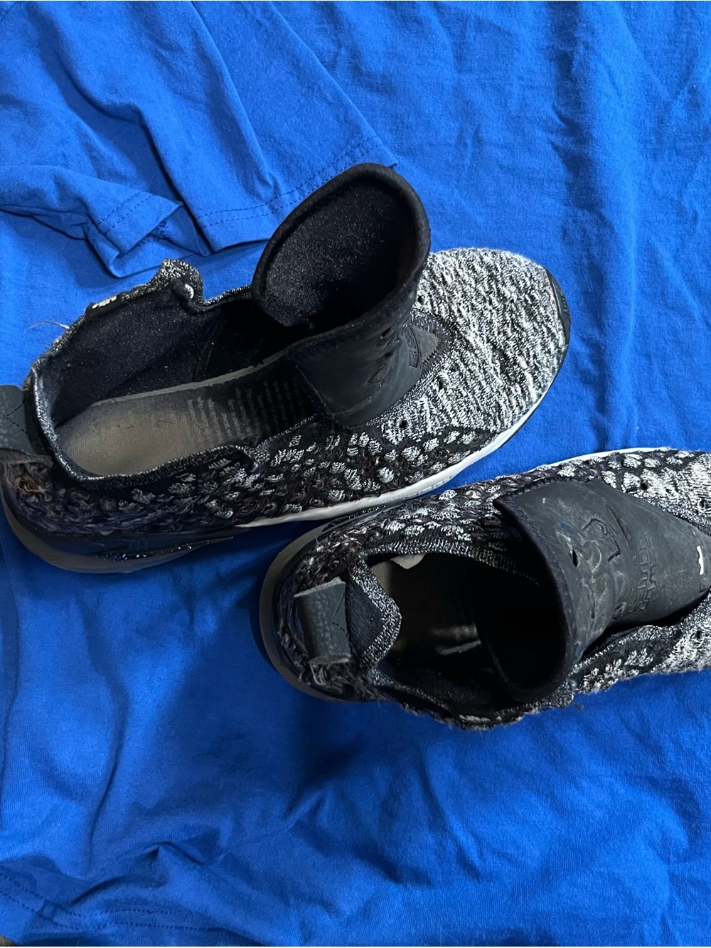 Kids Knit Slip-On Sneakers in Black and Gray